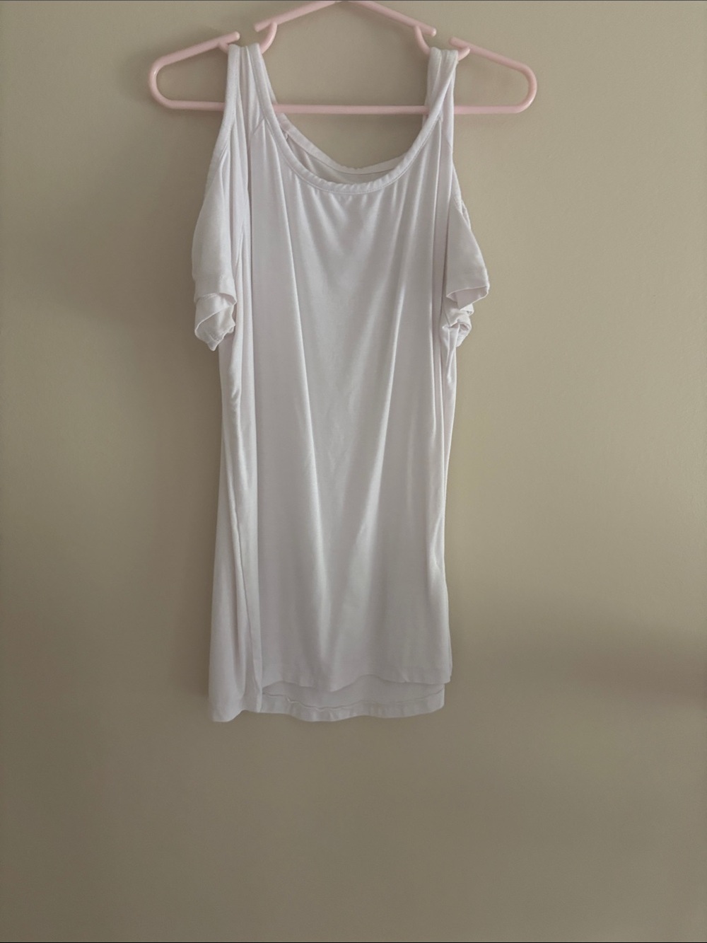 White Cold-Shoulder Sleeveless Dress Top